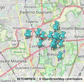 Mappa Via Cardinale Ferrari, 20095 Cusano Milanino MI, Italia (1.23688)