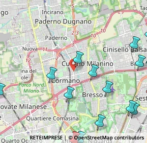 Mappa Via Cardinale Ferrari, 20095 Cusano Milanino MI, Italia (3.2865)