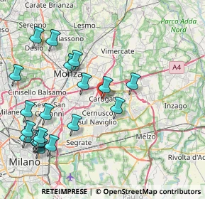 Mappa Via Vittorio Bachelet, 20061 Carugate MI, Italia (9.7555)