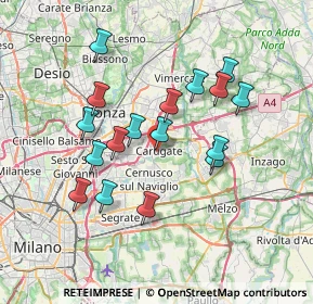 Mappa Via Vittorio Bachelet, 20061 Carugate MI, Italia (6.50353)