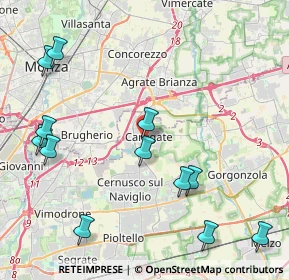 Mappa Via Vittorio Bachelet, 20061 Carugate MI, Italia (5.0575)