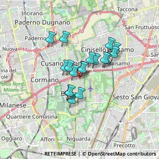 Mappa Via Parco degli Scout Angolo, 20091 Bresso MI, Italia (1.27778)