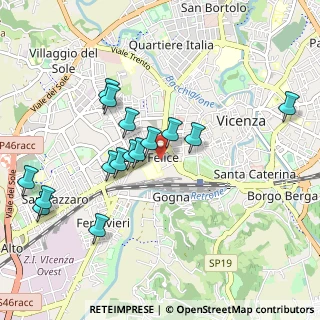Mappa Via Genova, 36100 Vicenza VI, Italia (0.95067)