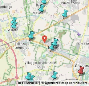 Mappa Via Massimo Leonardi, 20065 Inzago MI, Italia (2.715)
