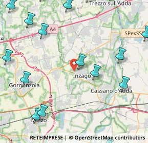 Mappa Via Massimo Leonardi, 20065 Inzago MI, Italia (6.627)