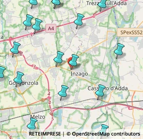 Mappa Via Massimo Leonardi, 20065 Inzago MI, Italia (6.1075)