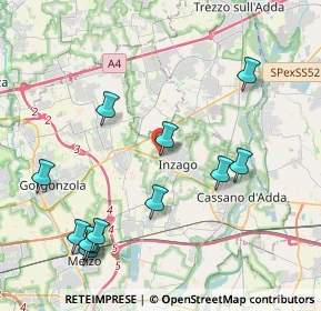 Mappa Via Massimo Leonardi, 20065 Inzago MI, Italia (4.66083)