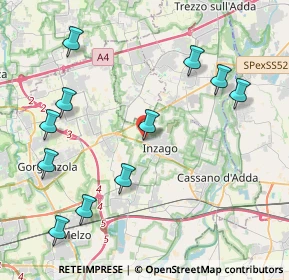 Mappa Via Massimo Leonardi, 20065 Inzago MI, Italia (4.72273)