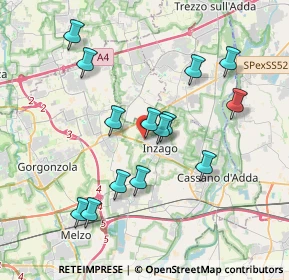 Mappa Via Massimo Leonardi, 20065 Inzago MI, Italia (3.61929)