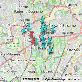 Mappa A4 Torino - Trieste, 20095 Cusano Milanino MI, Italia (1.12706)