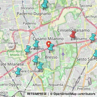 Mappa A4 Torino - Trieste, 20095 Cusano Milanino MI, Italia (2.61455)