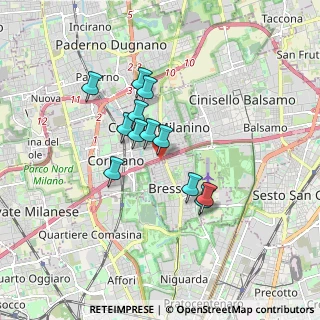 Mappa A4 Torino - Trieste, 20095 Cusano Milanino MI, Italia (1.325)
