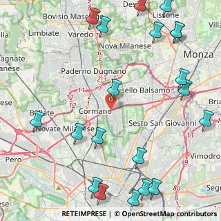 Mappa A4 Torino - Trieste, 20095 Cusano Milanino MI, Italia (6.158)