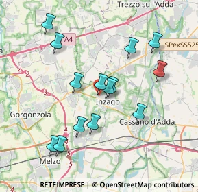 Mappa Via Eugenio Montale, 20065 Inzago MI, Italia (3.61143)