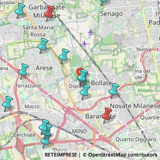 Mappa Via Eugenio Villoresi, 20021 Bollate MI, Italia (2.77067)