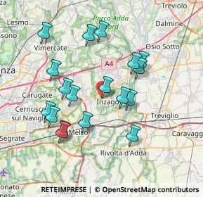 Mappa Via Luciano Manara, 20065 Inzago MI, Italia (7.04056)