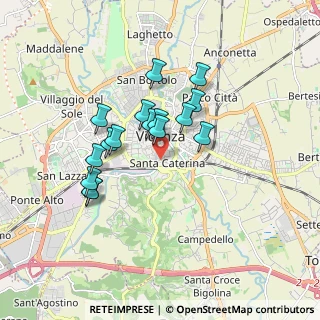 Mappa Contrada Valmerlara, 36100 Vicenza VI, Italia (1.44438)