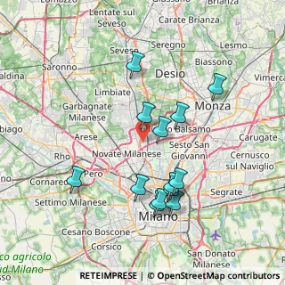 Mappa Via Giacomo Leopardi, 20032 Cormano MI, Italia (7.21692)