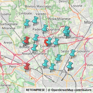 Mappa Via Bruno Buozzi, 20032 Cormano MI, Italia (3.91579)
