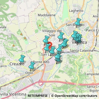 Mappa Via Arcangelo Corelli, 36100 Vicenza VI, Italia (1.61706)