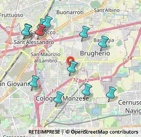 Mappa Via dei Platani, 20093 Cologno Monzese MI, Italia (2.2225)