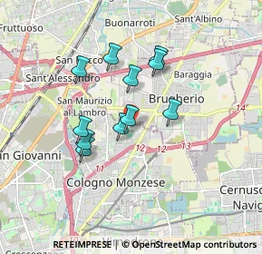 Mappa Via dei Platani, 20093 Cologno Monzese MI, Italia (1.38818)