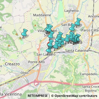 Mappa Via Luigi Luzzatti, 36100 Vicenza VI, Italia (1.4345)