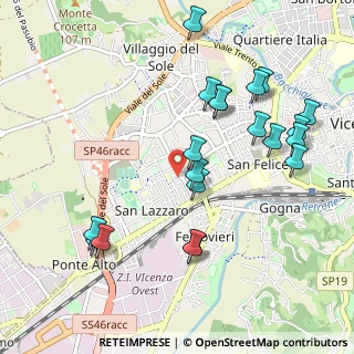 Mappa Via Luigi Luzzatti, 36100 Vicenza VI, Italia (1.088)