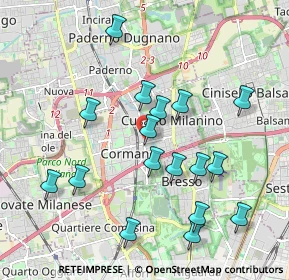 Mappa Via Adolfo Ferrari, 20095 Cusano Milanino MI, Italia (1.97471)