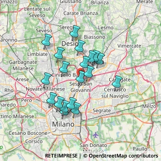 Mappa Via R. F. Grugnola, 20099 Sesto San Giovanni MI, Italia (6.13526)