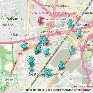Mappa Via R. F. Grugnola, 20099 Sesto San Giovanni MI, Italia (1.021)