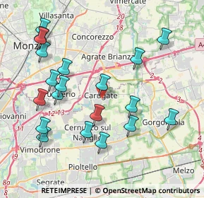 Mappa Via Clemente Alberti, 20061 Carugate MI, Italia (4.3115)