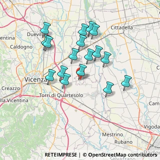Mappa Via Giuseppe Garibaldi, 36043 Camisano vicentino VI, Italia (6.75294)