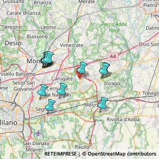 Mappa Via Luigi Einaudi, 20060 Pessano Con Bornago MI, Italia (7.14615)
