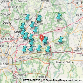 Mappa Via Luigi Einaudi, 20060 Pessano Con Bornago MI, Italia (6.8345)