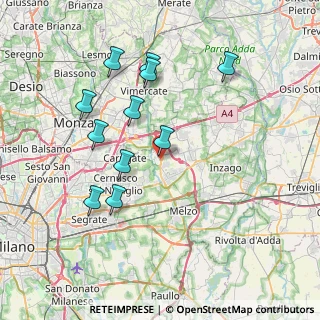 Mappa Via Luigi Einaudi, 20060 Pessano Con Bornago MI, Italia (7.40364)