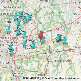 Mappa Via Luigi Einaudi, 20060 Pessano Con Bornago MI, Italia (9.2285)