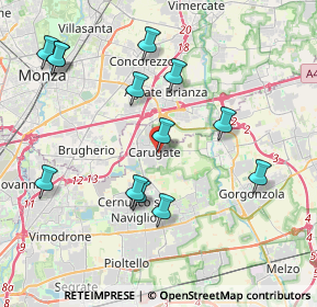 Mappa Via Vincenzo Bellini, 20061 Carugate MI, Italia (4.16538)
