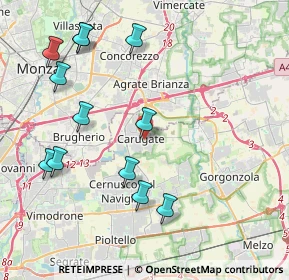 Mappa Via Vincenzo Bellini, 20061 Carugate MI, Italia (4.54083)