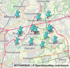 Mappa Via Vincenzo Bellini, 20061 Carugate MI, Italia (3.25)