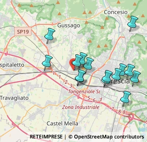 Mappa Via Prima Villaggio Badia, 25132 Brescia BS, Italia (3.65533)