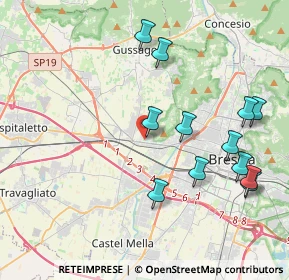 Mappa Via Prima Villaggio Badia, 25132 Brescia BS, Italia (4.29917)