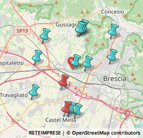 Mappa Via Prima Villaggio Badia, 25132 Brescia BS, Italia (3.86643)