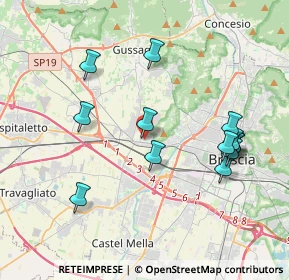 Mappa Via Prima Villaggio Badia, 25132 Brescia BS, Italia (3.92462)