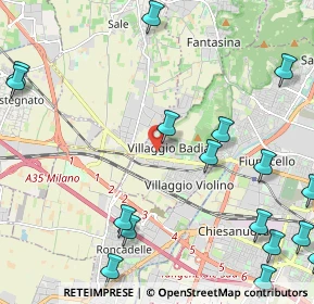Mappa Via Prima Villaggio Badia, 25132 Brescia BS, Italia (3.09941)