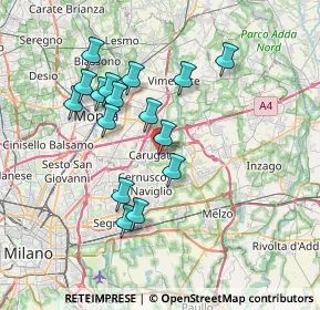 Mappa Via Carso, 20061 Carugate MI, Italia (6.705)