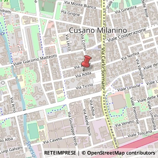 Mappa Via Adda, 12, 20095 Cusano Milanino, Milano (Lombardia)