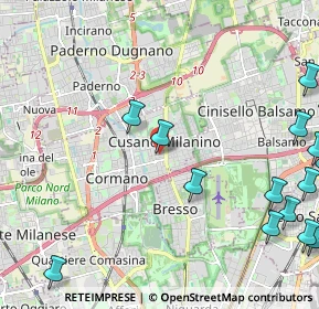 Mappa Via Ticino, 20095 Cusano Milanino MI, Italia (3.25813)