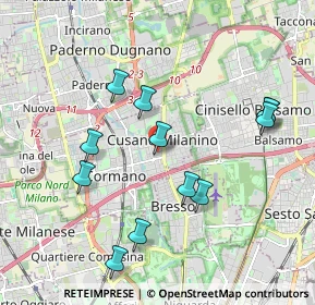 Mappa Via Ticino, 20095 Cusano Milanino MI, Italia (1.96583)