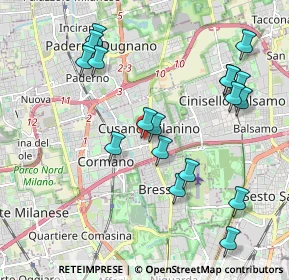 Mappa Via Ticino, 20095 Cusano Milanino MI, Italia (2.13056)